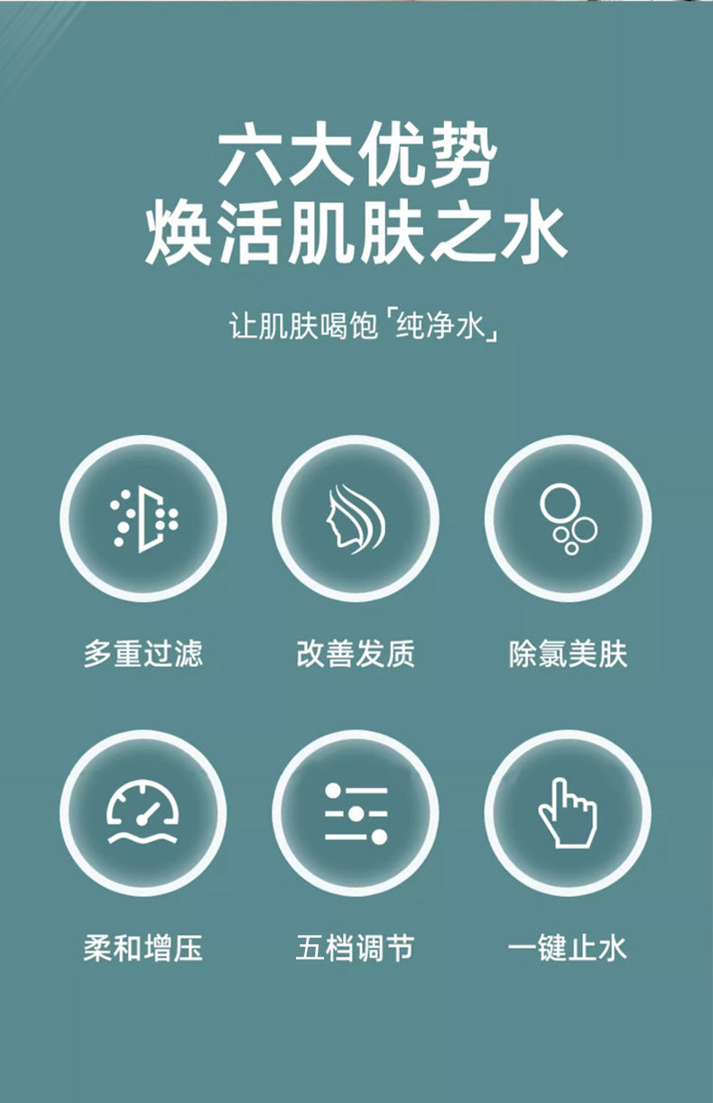 Bathroom Shower Head with Stop Button 5 Mode Anti Limestone Filter Hygienic Remove Chlorine Handheld Head Filtration Shower Head