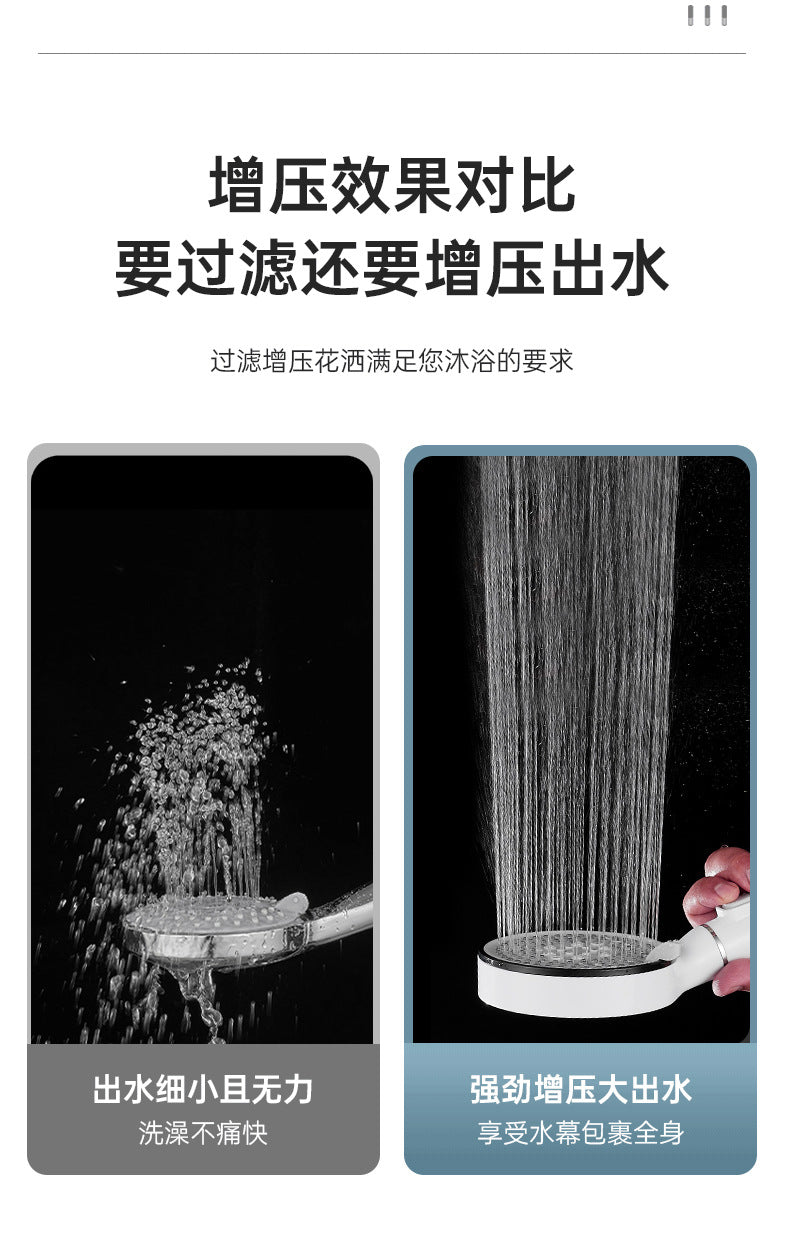 Bathroom Shower Head with Stop Button 5 Mode Anti Limestone Filter Hygienic Remove Chlorine Handheld Head Filtration Shower Head