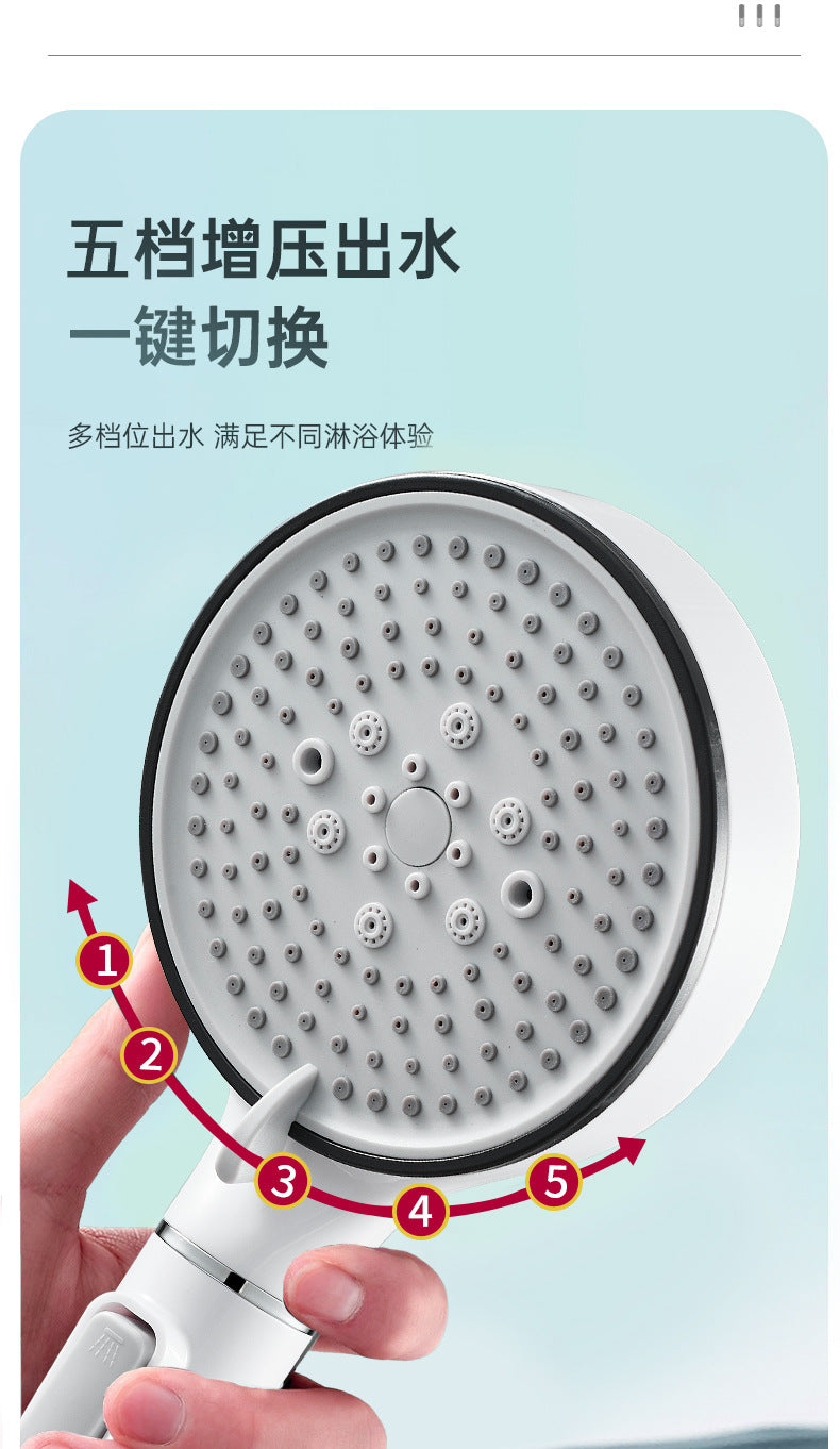 Bathroom Shower Head with Stop Button 5 Mode Anti Limestone Filter Hygienic Remove Chlorine Handheld Head Filtration Shower Head