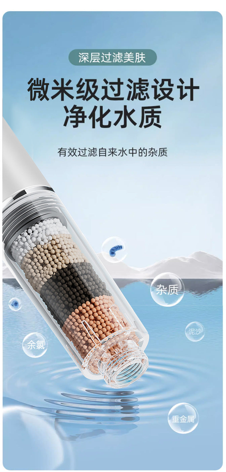 Bathroom Shower Head with Stop Button 5 Mode Anti Limestone Filter Hygienic Remove Chlorine Handheld Head Filtration Shower Head