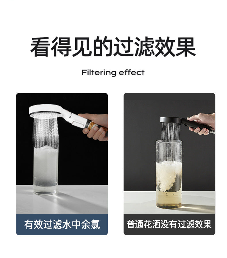 Bathroom Shower Head with Stop Button 5 Mode Anti Limestone Filter Hygienic Remove Chlorine Handheld Head Filtration Shower Head