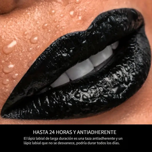 Black Waterproof Matte Lipstick - Long Lasting Gothic Style