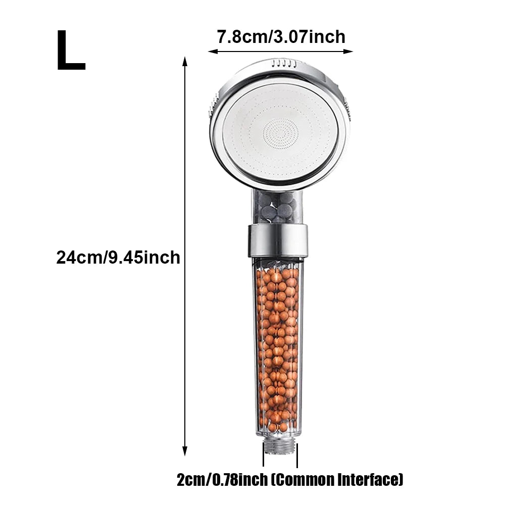 1pc Filtered Shower Head ABS High Pressure Water Saving Spray Handheld Clear Showerheads with With Filter Beads for Bathroom