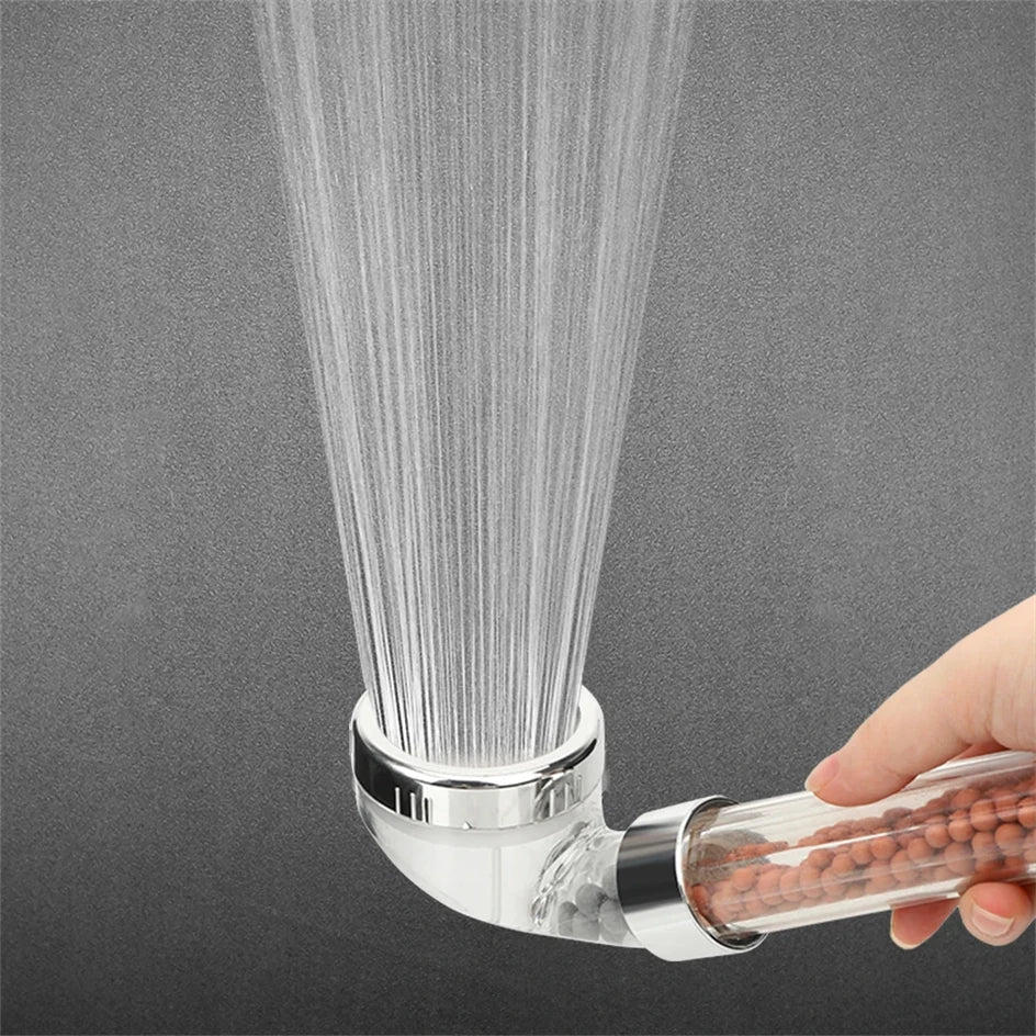 1pc Filtered Shower Head ABS High Pressure Water Saving Spray Handheld Clear Showerheads with With Filter Beads for Bathroom