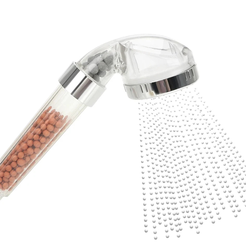 1pc Filtered Shower Head ABS High Pressure Water Saving Spray Handheld Clear Showerheads with With Filter Beads for Bathroom