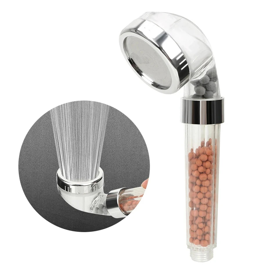 1pc Filtered Shower Head ABS High Pressure Water Saving Spray Handheld Clear Showerheads with With Filter Beads for Bathroom