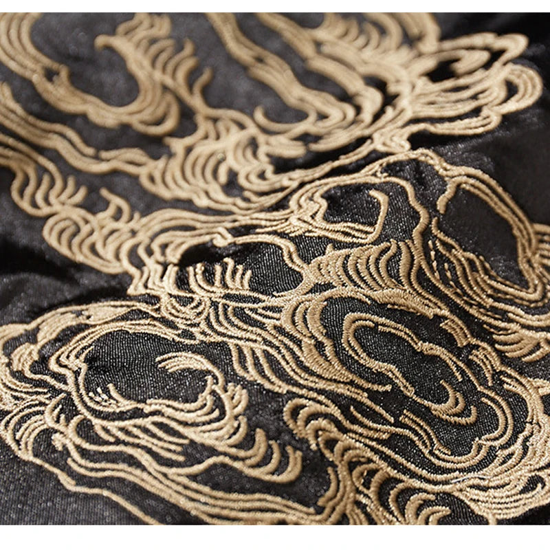 Vintage Streetwear Japanese Sukajan Souvenir Jacket 2025 Autumn Chinese Dragon Embroidered Jacket Loose Coat Varsity Jacket