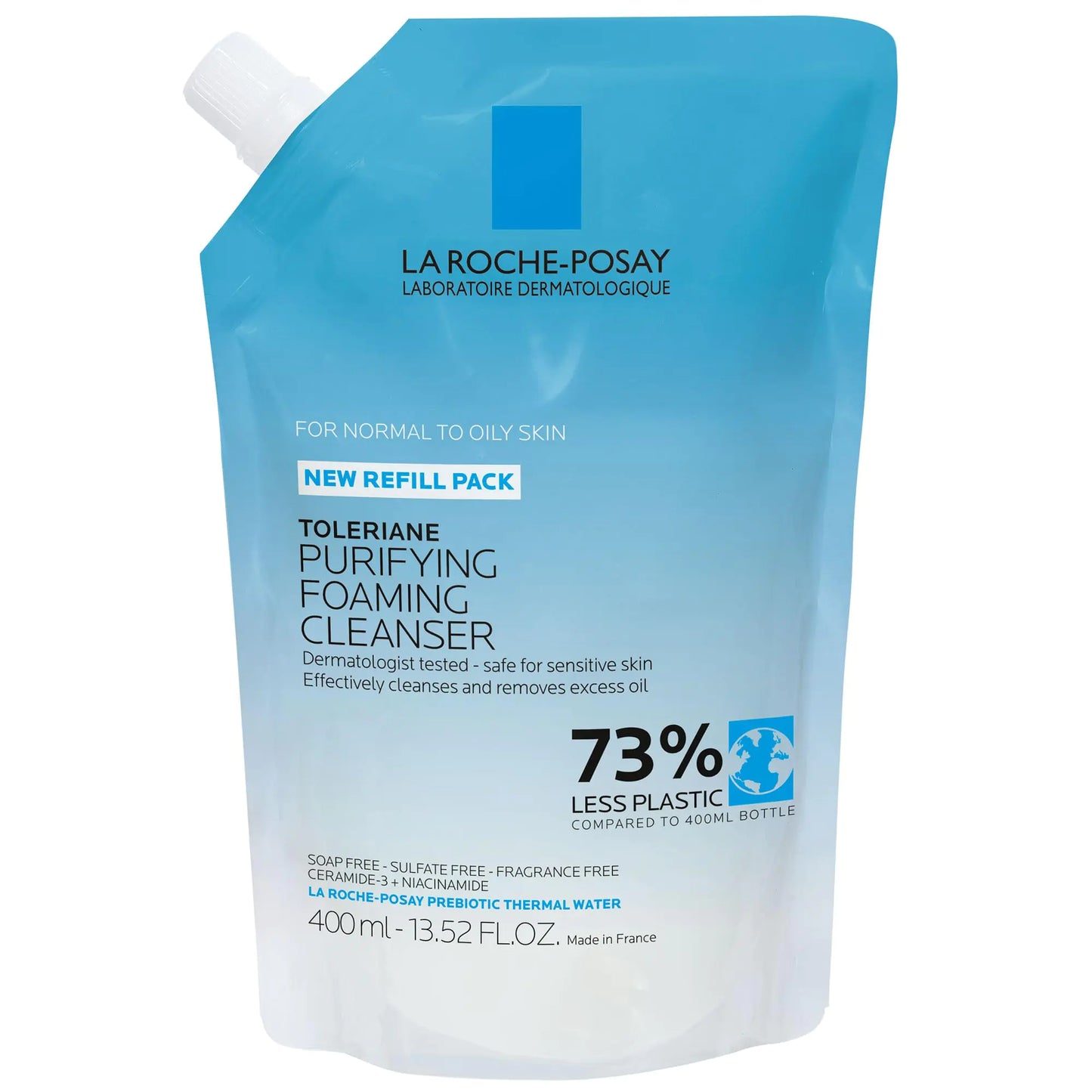 La Roche-Posay Toleriane Purifying Foaming Facial Cleanser Niacinamide + Ceramides + Prebiotic Thermal Water Oil Free Face Wash For Oily Skin Pore Cleanser Safe For Sensitive Skin Soap Free